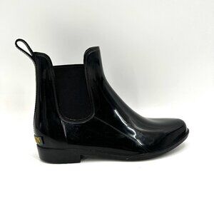 LAUREN RALPH LAUREN Women's Black Tally Ankle Rain Boots Waterproof Size 10